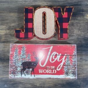 Christmas “JOY” Wooden Block Signs